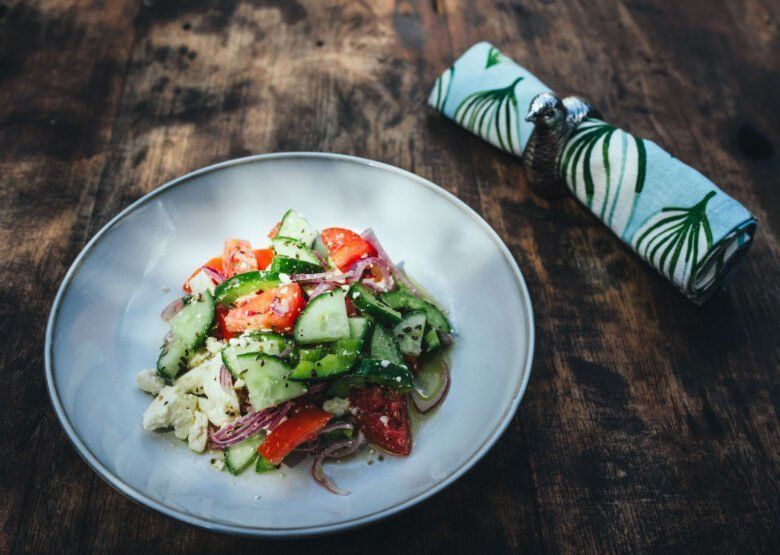 Fresh garden salad served at Enkewa Camp