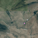 Aerial satellite map showing Enkewa Camp's secluded position near the Sand River and Great Migration river crossing points in the Masai Mara.